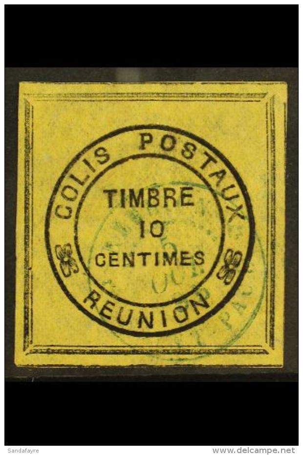 REUNION PARCEL POST (Colis Postaux) 1890 10c Black / Yellow (black Frame), SG P11 / Yvert 1, Very Fine Used. For... - Other & Unclassified