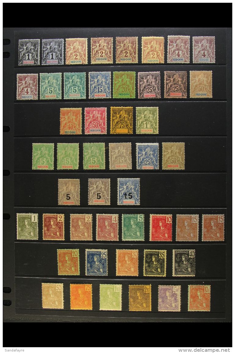 INDOCHINA 1892-1906 MINT SELECTION Presented On A Stock Page. Includes 1892-96 Peace And Commerce Range With Most... - Autres & Non Classés