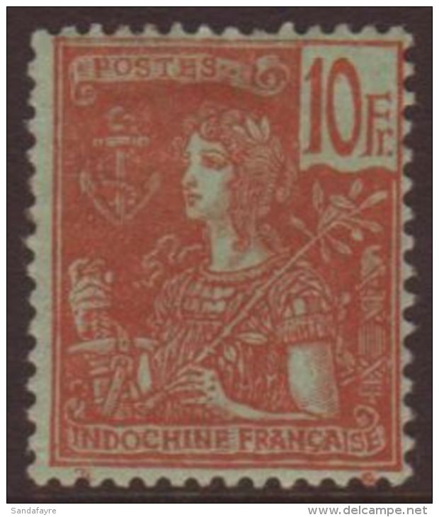 INDO CHINA 1904 10f Red On Greenish Blue 'Grasset', Maury 40, Very Fine Mint, Good Centering. For More Images,... - Andere & Zonder Classificatie