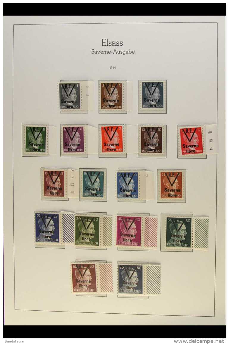 SAVERNE LOCAL LIBERATION OVERPRINTS 1944 Eighteen Different Stamps Of Germany With "R.F. Saverne Libre" Local... - Andere & Zonder Classificatie