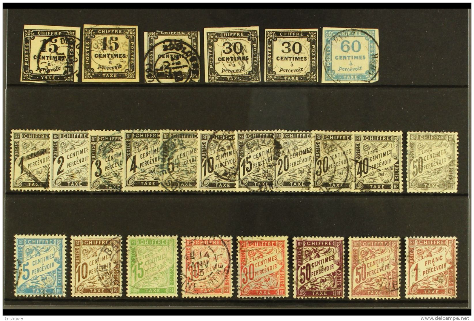 POSTAGE DUES 1863-1896 USED COLLECTION On A Stock Card, Mostly Fine Condition, The Imperfs With 3 Or 4 Margins.... - Andere & Zonder Classificatie