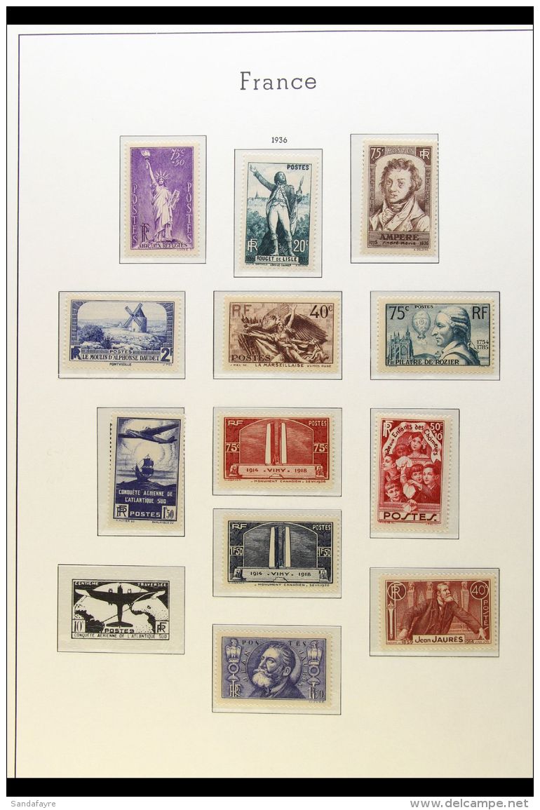 1936-42 NEVER HINGED MINT COLLECTION Presented On "Lighthouse" Hingeless Pages. An Attractive Collection That... - Other & Unclassified