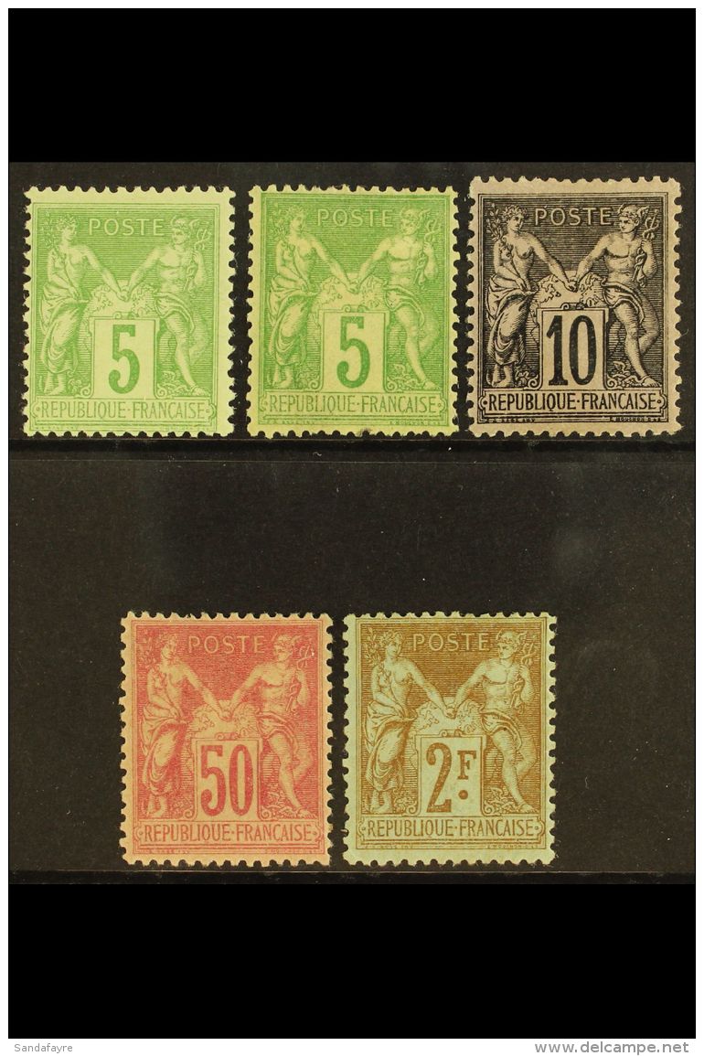 1898-1900 Peace And Commerce Tinted Paper Set Complete With Both 5c Types, SG 282/87 (Ceres 102/106), Very Fine... - Andere & Zonder Classificatie