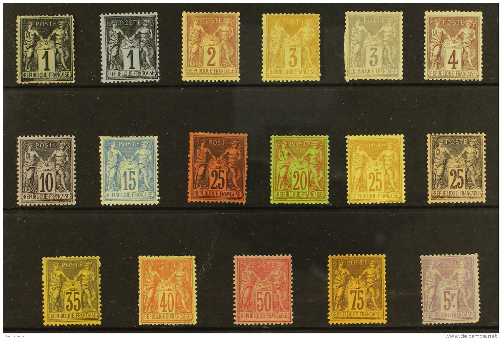 1877-90 Peace And Commerce Complete Set Including The 3c Ochre / Yellow (perf Fault), 25c Black On Deep Red... - Autres & Non Classés