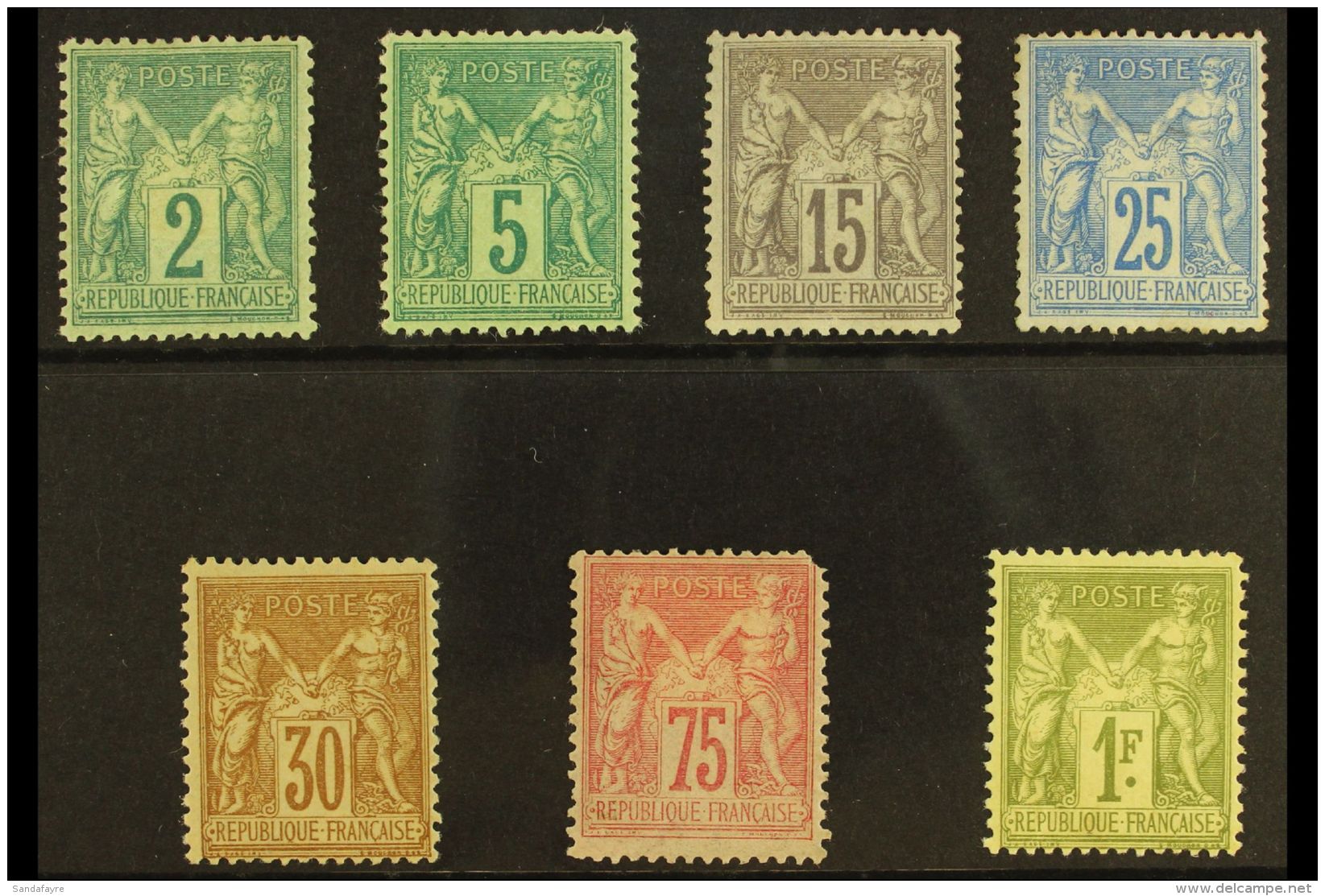 1876 Peace And Commerce Type II ("N" Under "U") 2c Green, 5c Bluish Green, 15c Grey-lilac, 25c Ultramarine, 30c... - Other & Unclassified