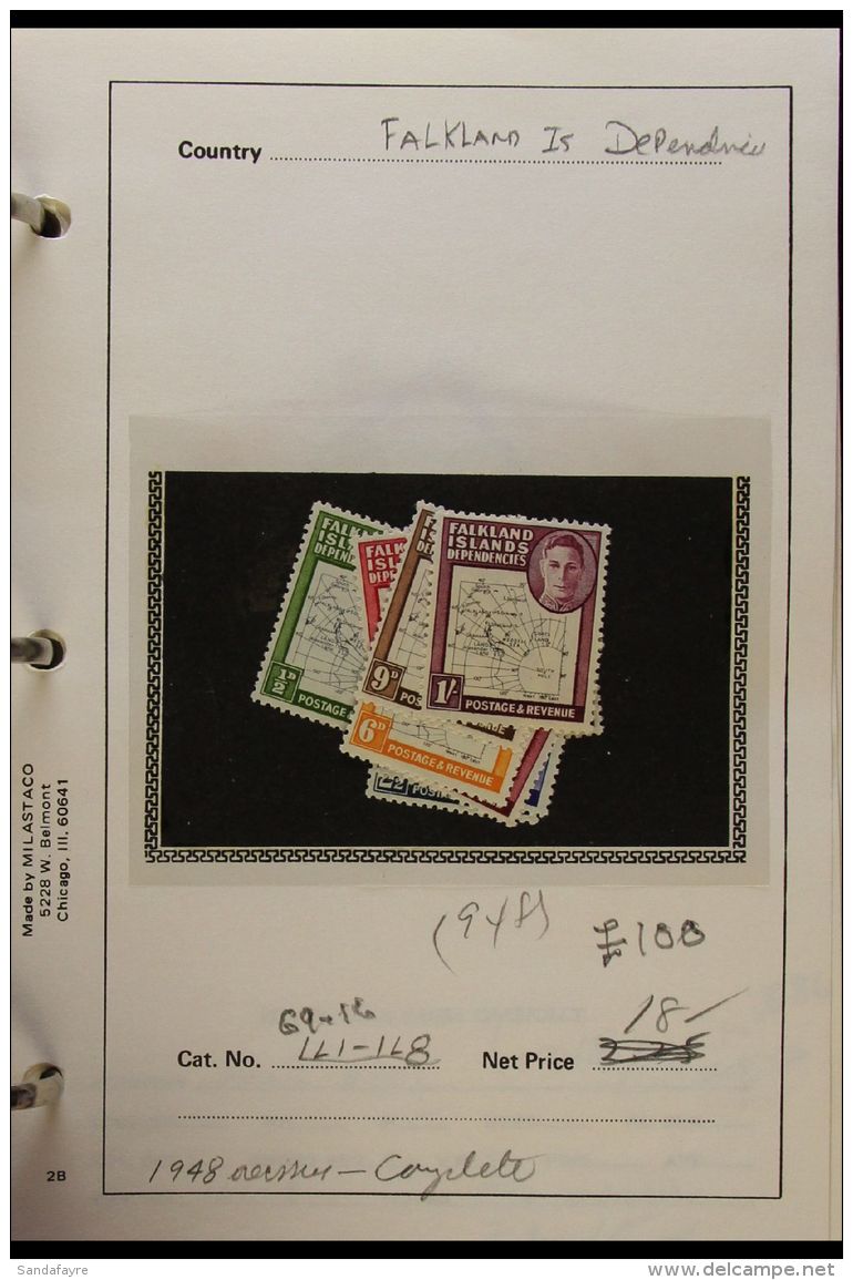 FALKLANDS AND DEPENDENCIES Chiefly KGVI And Early QEII Mint (some Never Hinged) On Dealer's Display Sheets In A... - Falklandinseln