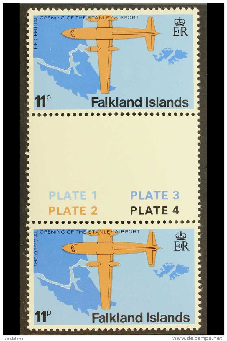 1979 11p Opening Of Stanley Airport WATERMARK TO LEFT Variety, SG 361w, Very Fine Never Hinged Mint Vertical... - Falkland Islands