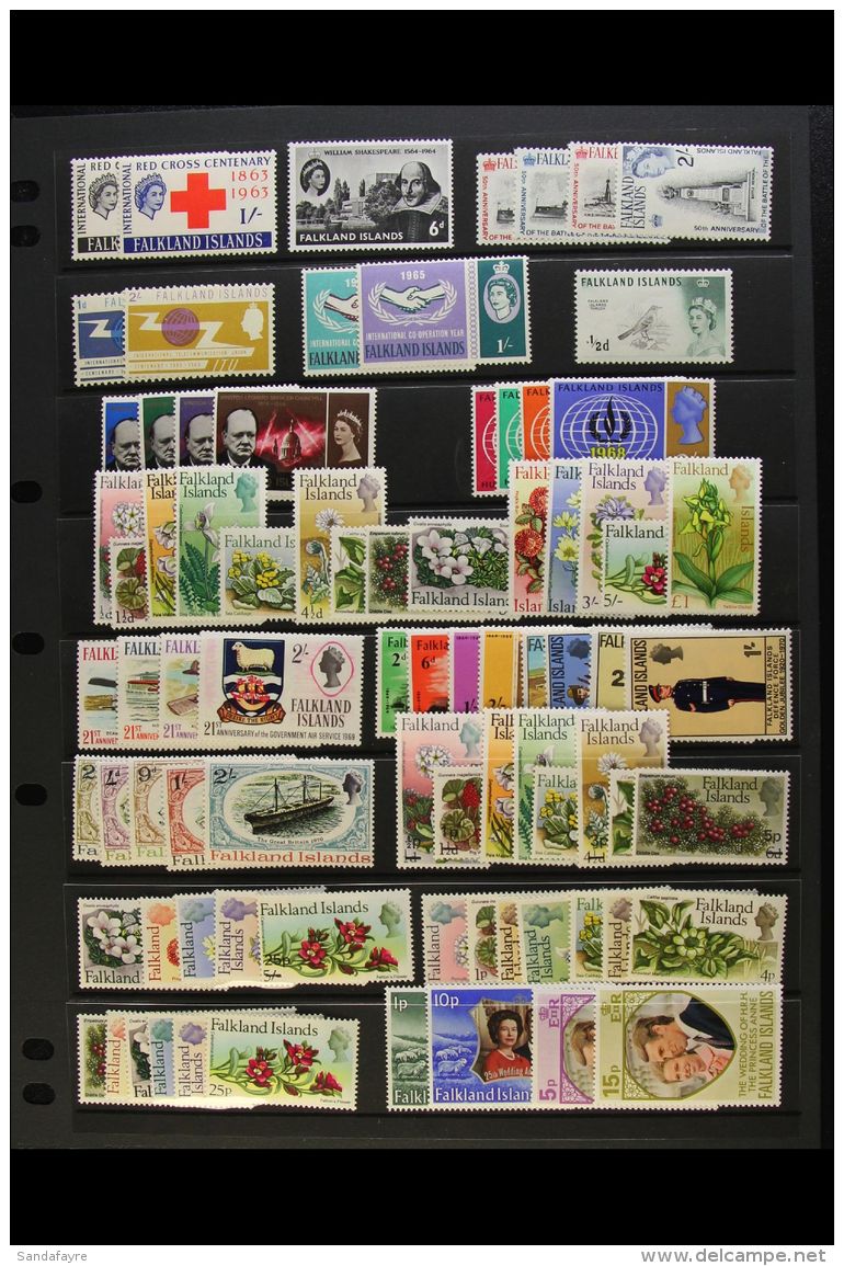 1963-82 NEVER HINGED MINT COLLECTION An All Different Collection Which Includes 1968 Flowers Complete Defin Set,... - Falkland