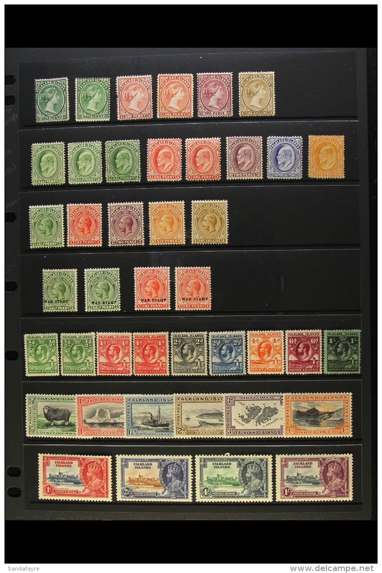 1891-1969 MINT COLLECTION CAT &pound;1000+ Presented On Stock Pages. Includes QV To 1s, KEVII To 6d (some Without... - Falkland Islands