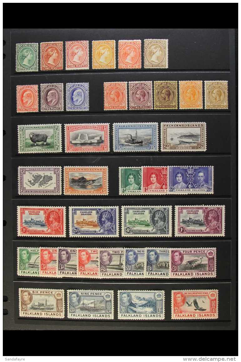 1891-1946 ALL DIFFERENT FINE MINT COLLECTION Includes 1891-1902 &frac12;d Deep Yellow-green, 1d Reddish-chestnut,... - Falkland Islands