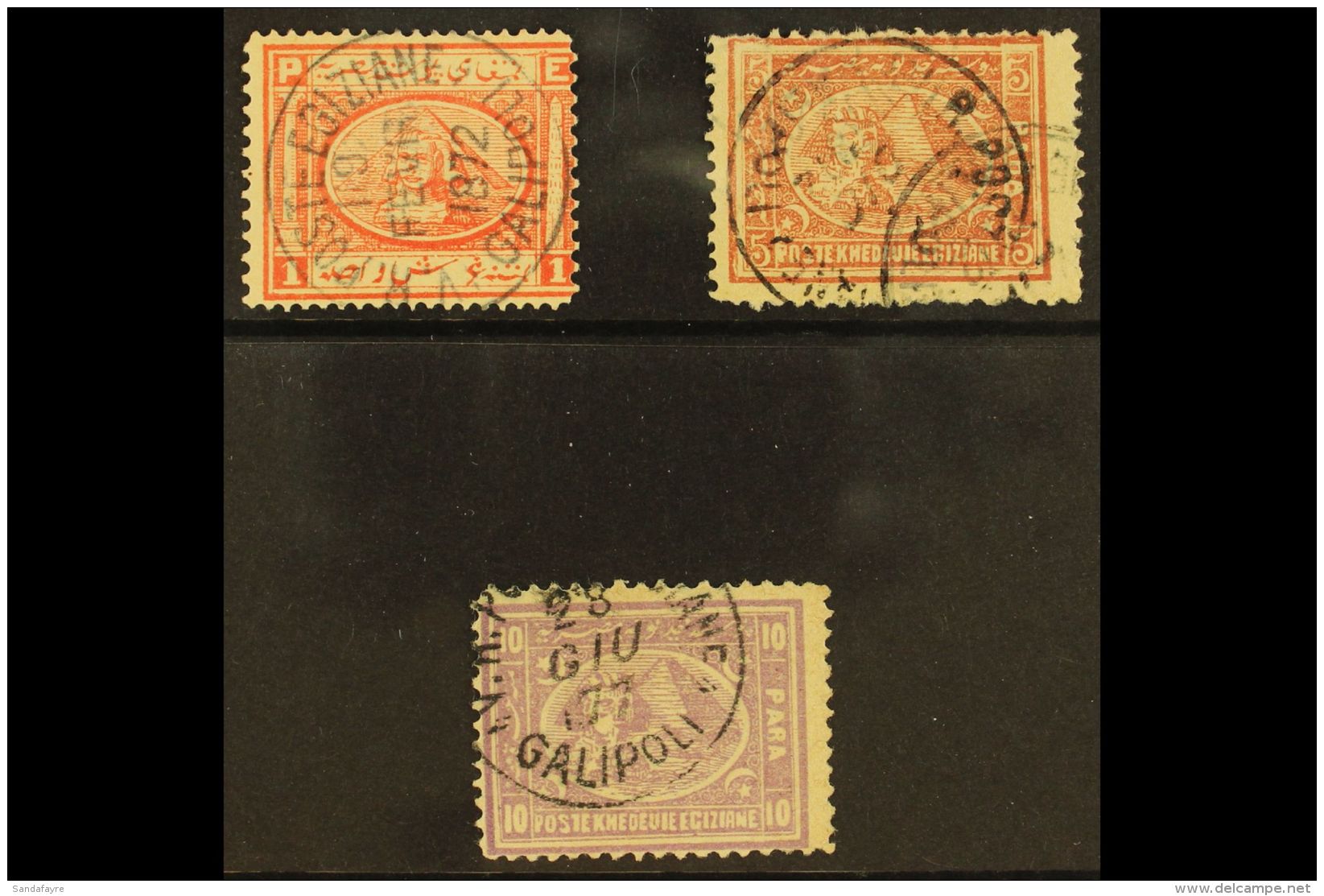 USED AT GALIPOLI (TURKEY) 1867 - 1872 Selection Of Pyramid Stamps Cancelled At The Egyptian PO At Galipoli. Scarce... - Andere & Zonder Classificatie