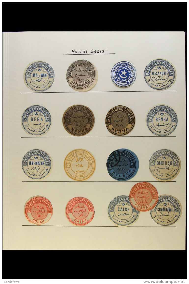 POSTAL SEALS COLLECTION Of Circular Seals, Arranged Alphabetically On Album Pages, All Different, Some With Part... - Autres & Non Classés