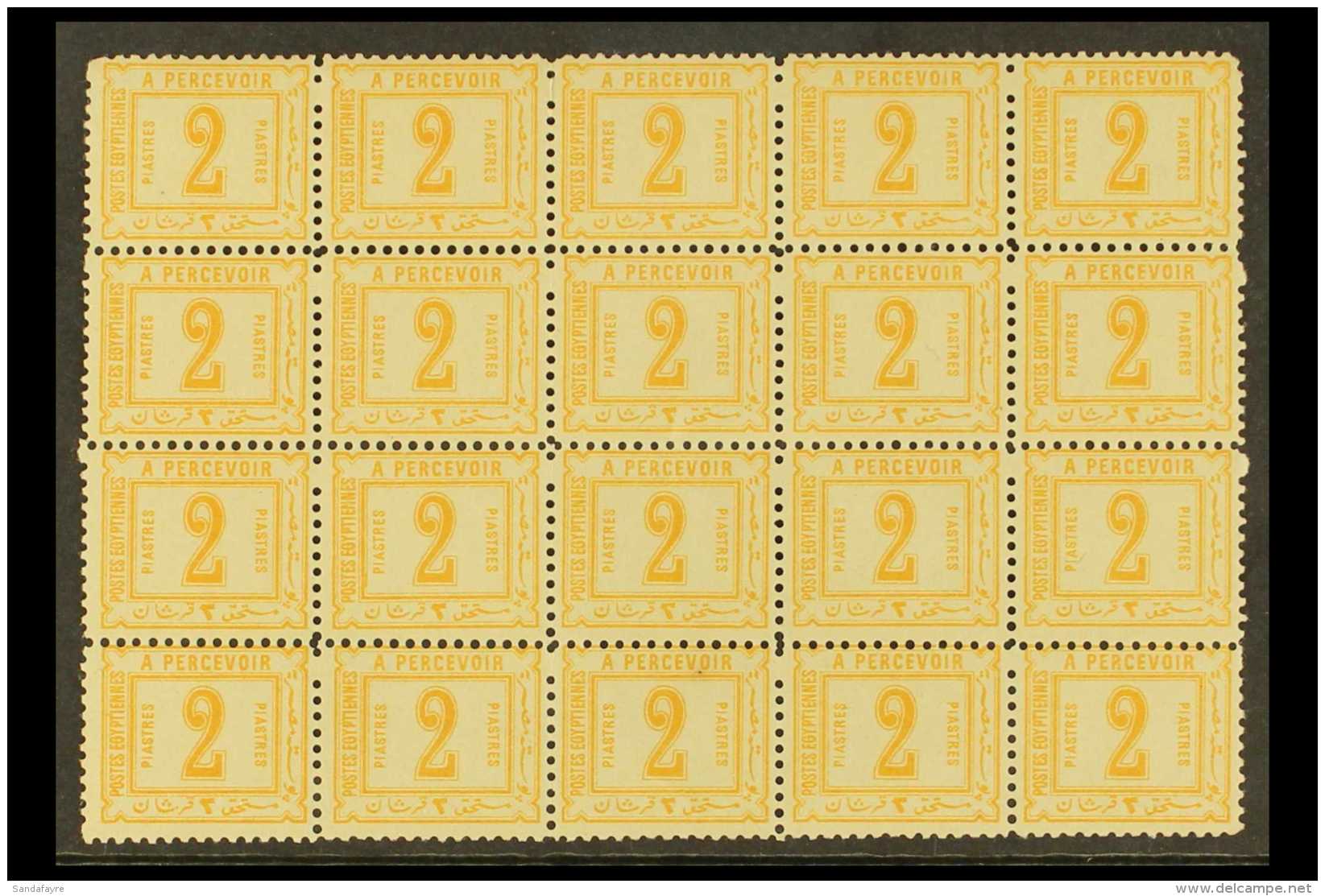 POSTAGE DUES 1888 2p Orange, Perf 11&frac12; No Watermark, As SG D69, An Impressive NHM BLOCK OF 20 Forgeries. (20... - Other & Unclassified