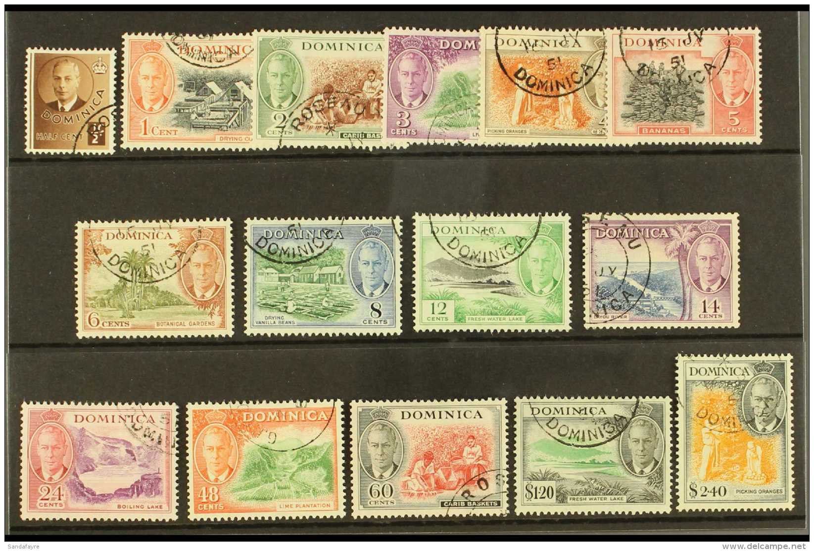 1951 Complete Definitive Set, SG 120/134, Very Fine Used. (15 Stamps) For More Images, Please Visit... - Dominique (...-1978)