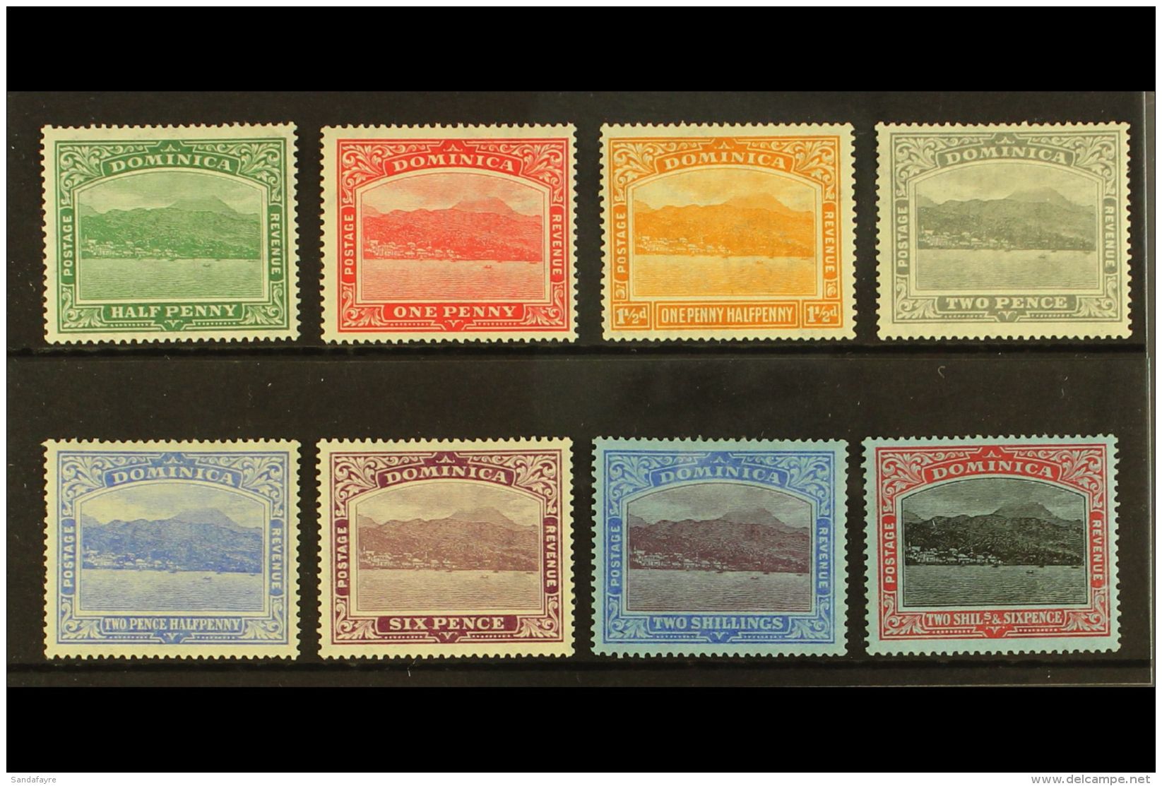 1921-22 "Roseau" Set - MSCA Wmk, SG 62/70, Fine Mint (8 Stamps) For More Images, Please Visit... - Dominique (...-1978)