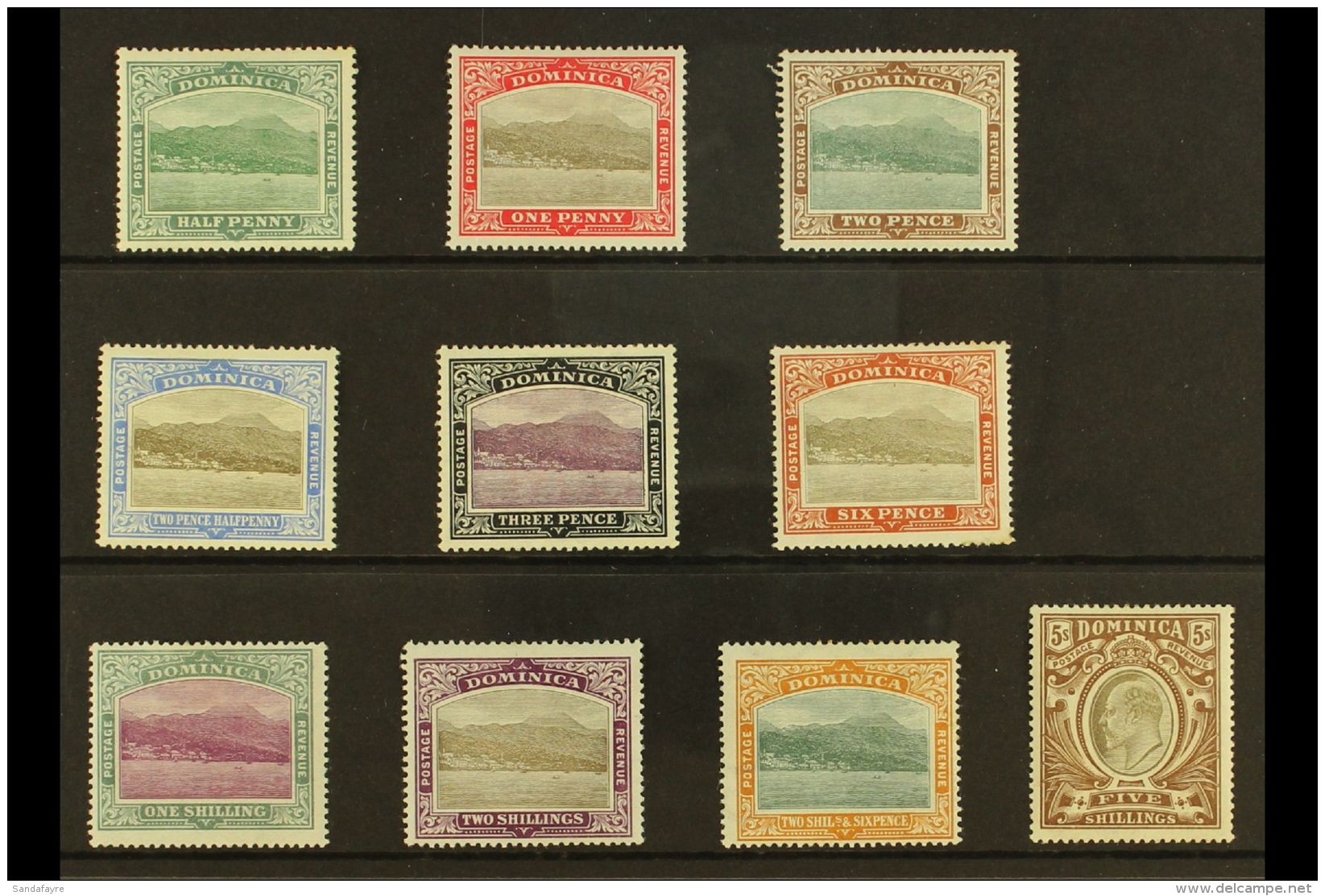 1903-07 Complete Definitive Set, SG 27/36, Fine Mint, The 6d With Light Corner &amp; Gum Toning (10 Stamps) For... - Dominique (...-1978)