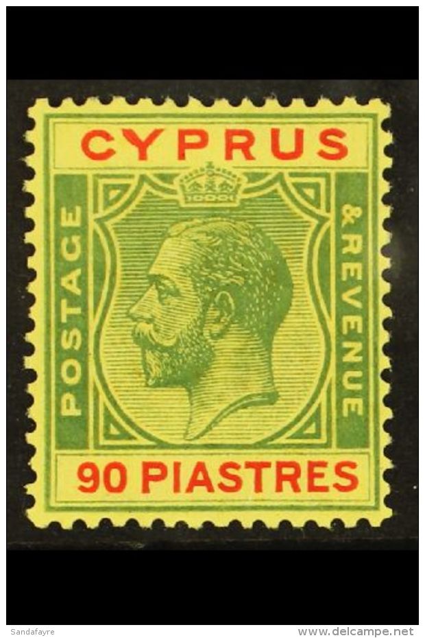 1924-28 90pi Green And Red On Yellow, SG 117, Fine Mint. For More Images, Please Visit... - Autres & Non Classés