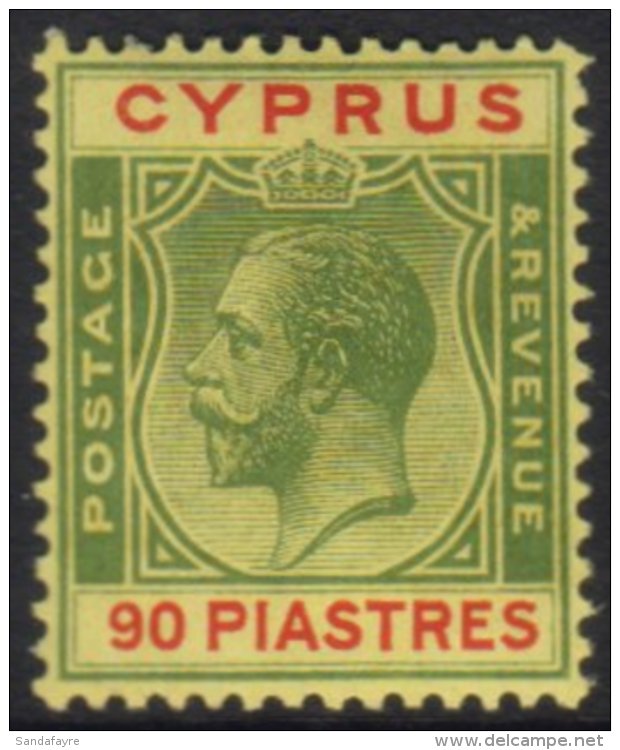 1924-28 90pi Green And Red On Yellow SG 117, Very Fine Mint.  For More Images, Please Visit... - Other & Unclassified