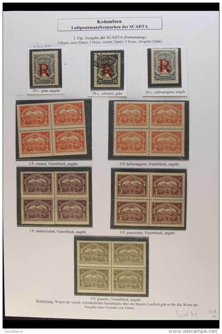 SCADTA 1920's To 1930's Mint &amp; Used Part Of An Exhibition Collection On 4 Pages Includes 1921-23 To 60c, 2p... - Colombie