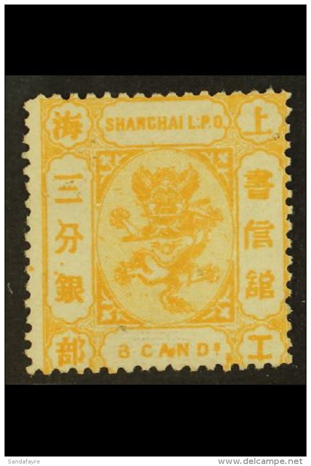 SHANGHAI MUNICIPAL POST 1867 3ca Orange, Variety "Defective 3 Like 6", SG 38a, Fine Mint No Gum. For More Images,... - Andere & Zonder Classificatie