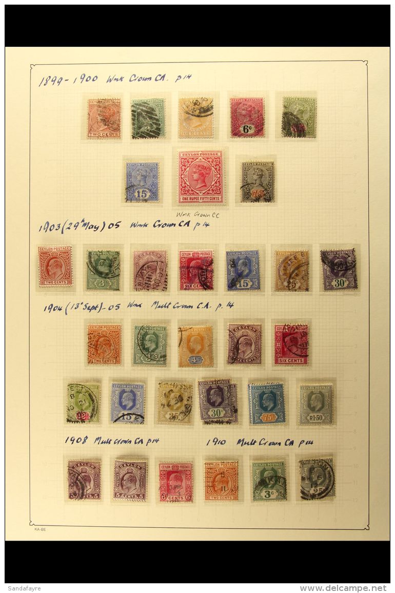 1899-1969 MINT AND USED COLLECTION Written Up On Album Pages, Includes 1899-1900 Set To 75c Used Plus 1r50 Mint,... - Ceylan (...-1947)