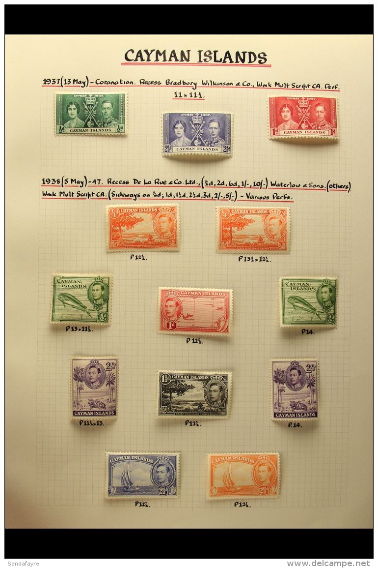 1937-90 SUPERB MINT COLLECTION WITH ADDITIONAL DEFINITIVE SHADES AND PERFS A Beautifully Written Up Collection On... - Cayman Islands