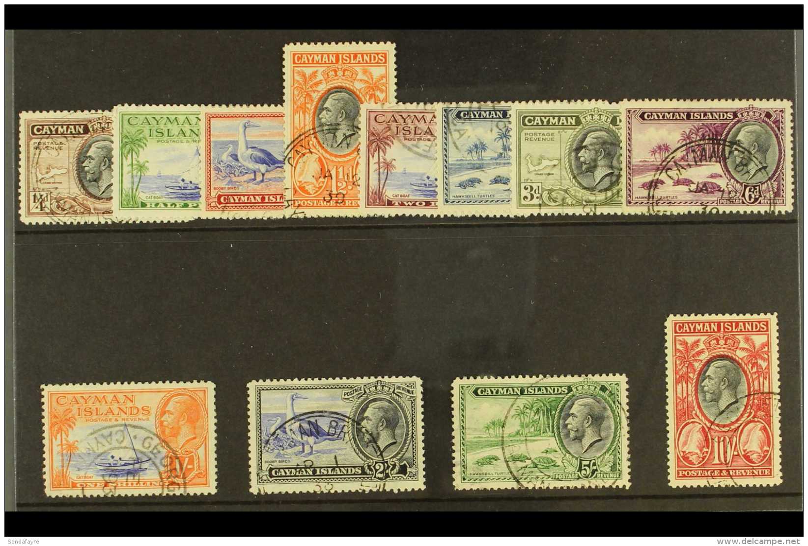 1935 KGV Pictorial Definitives Complete Set, SG 96/107, Very Fine Used. (12 Stamps) For More Images, Please Visit... - Cayman Islands