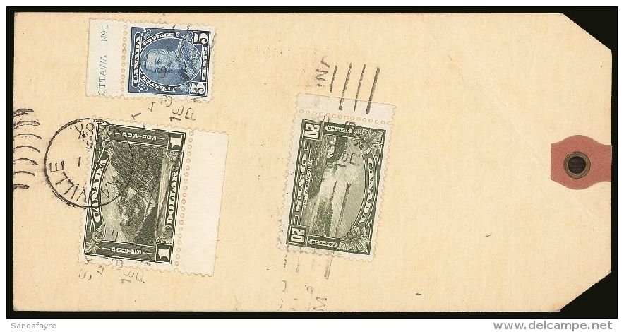 REGISTERED PARCEL TAG 1936 Tag Franked With 1930 $1 Olive-green, 1935 5c Blue &amp; 20c Olive-green, $1.25 Rate,... - Andere & Zonder Classificatie