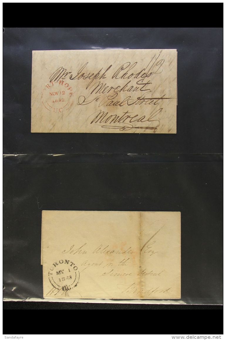 1842-1870 COVERS. An Interesting Collection Of Stampless Covers &amp; Entire Letters, Bearing Various Rate... - Autres & Non Classés