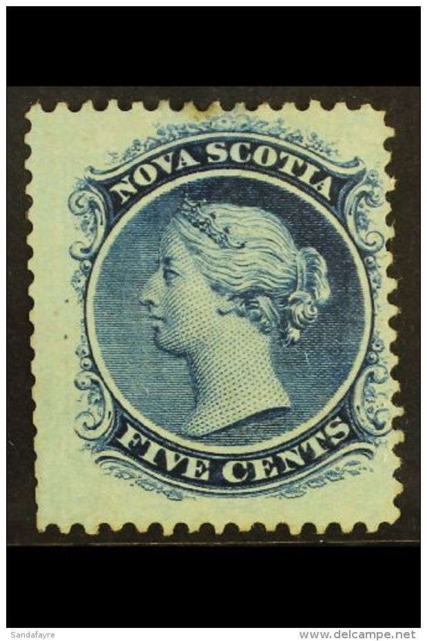 1860-63 5c Blue, White Paper, SG 24, Unused With Tiny Tone Spot, Centered To Right &amp; Trimmed Perfs. Cat... - Other & Unclassified