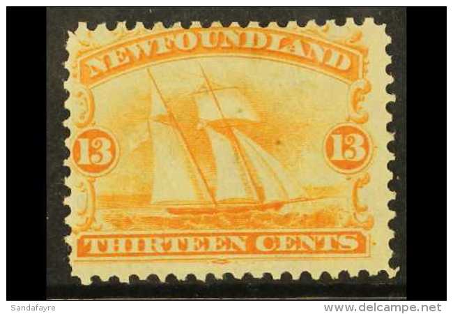 1865 13c Orange Yellow, Schooner, SG 29, Fine Mint. For More Images, Please Visit... - Other & Unclassified