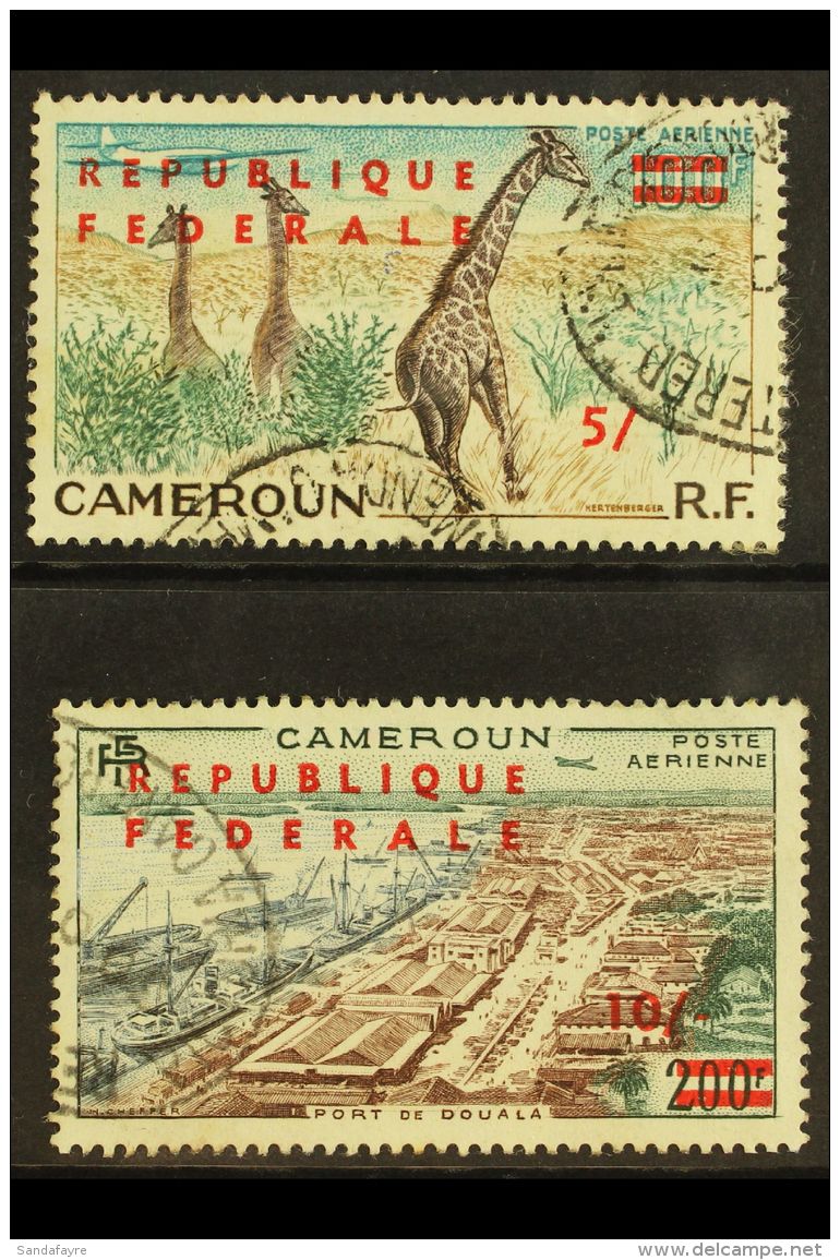 1961 5s On 100f &amp; 10s On 200f Air "Republique Federale" Overprints SMALL NUMERALS Varieties, Yvert 49a/50a,... - Autres & Non Classés