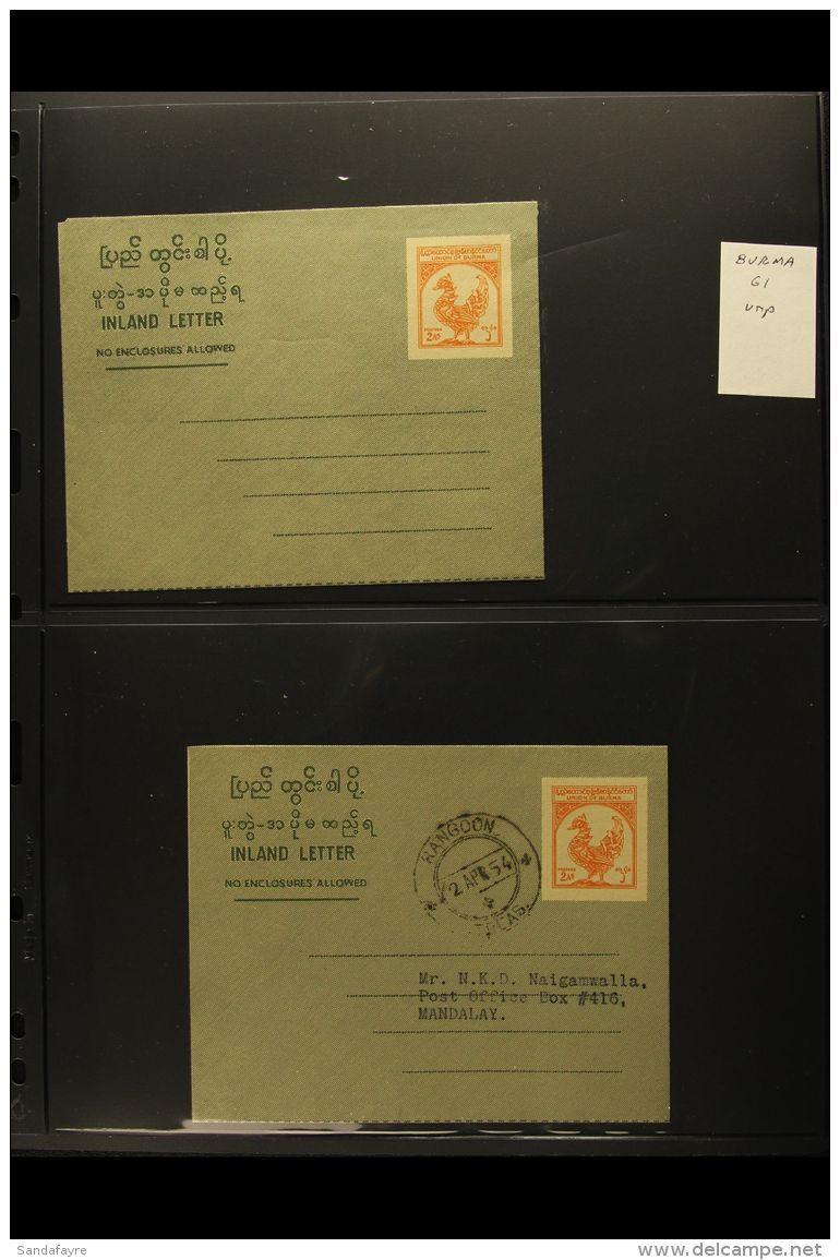 1952-1973 LETTER SHEETS COLLECTION A Very Fine Collection Of These Rarely Encountered Items Complete. With An... - Birmanie (...-1947)