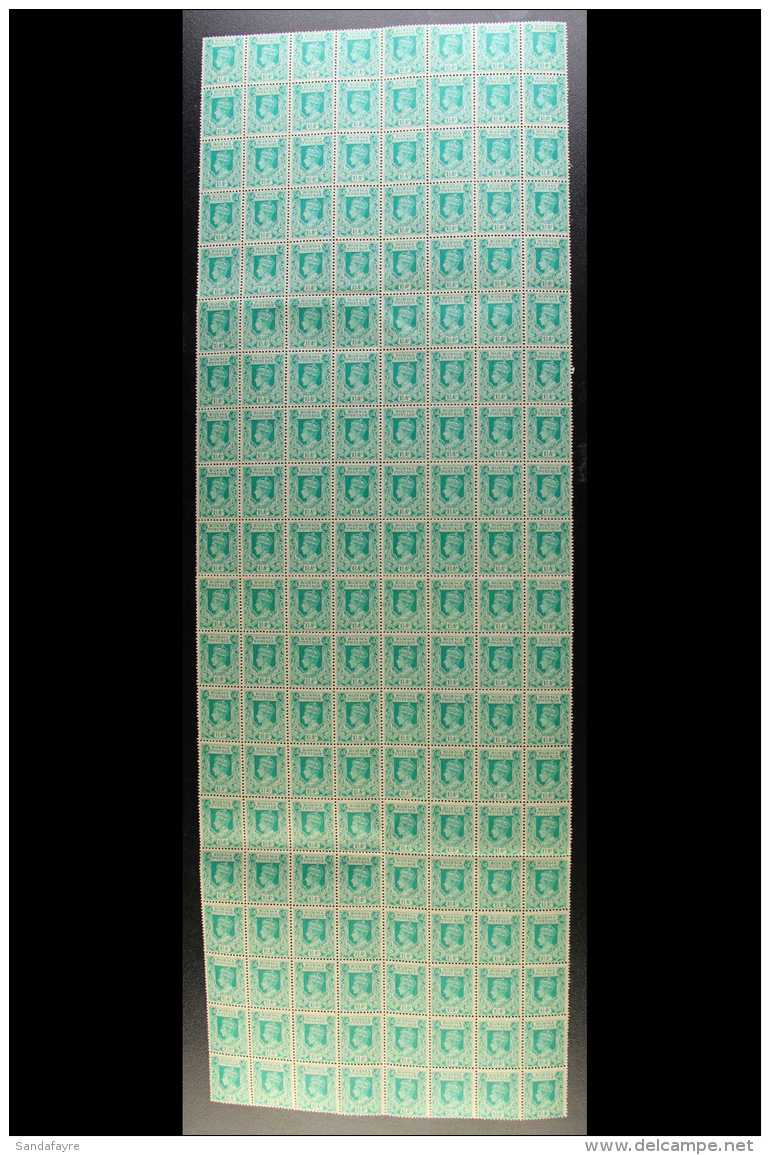 1938-40 LARGE MULTIPLE 1&frac12;a Turquoise-green, SG 23, Never Hinged Mint Multiple Of 160 (8 X 20). Lovely... - Birmanie (...-1947)