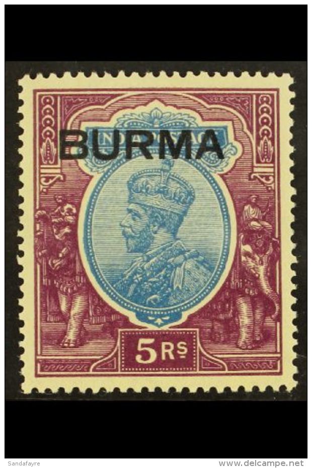 1937 5r Ultramarine And Purple, SG 15, Fine Mint. For More Images, Please Visit... - Birma (...-1947)