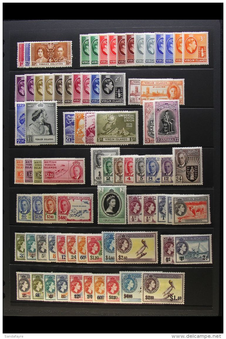 1937 - 1970 Complete Mint Collection Including Geo VI Badge Issue Ordinary Paper Varieties. Lovely Fresh... - British Virgin Islands