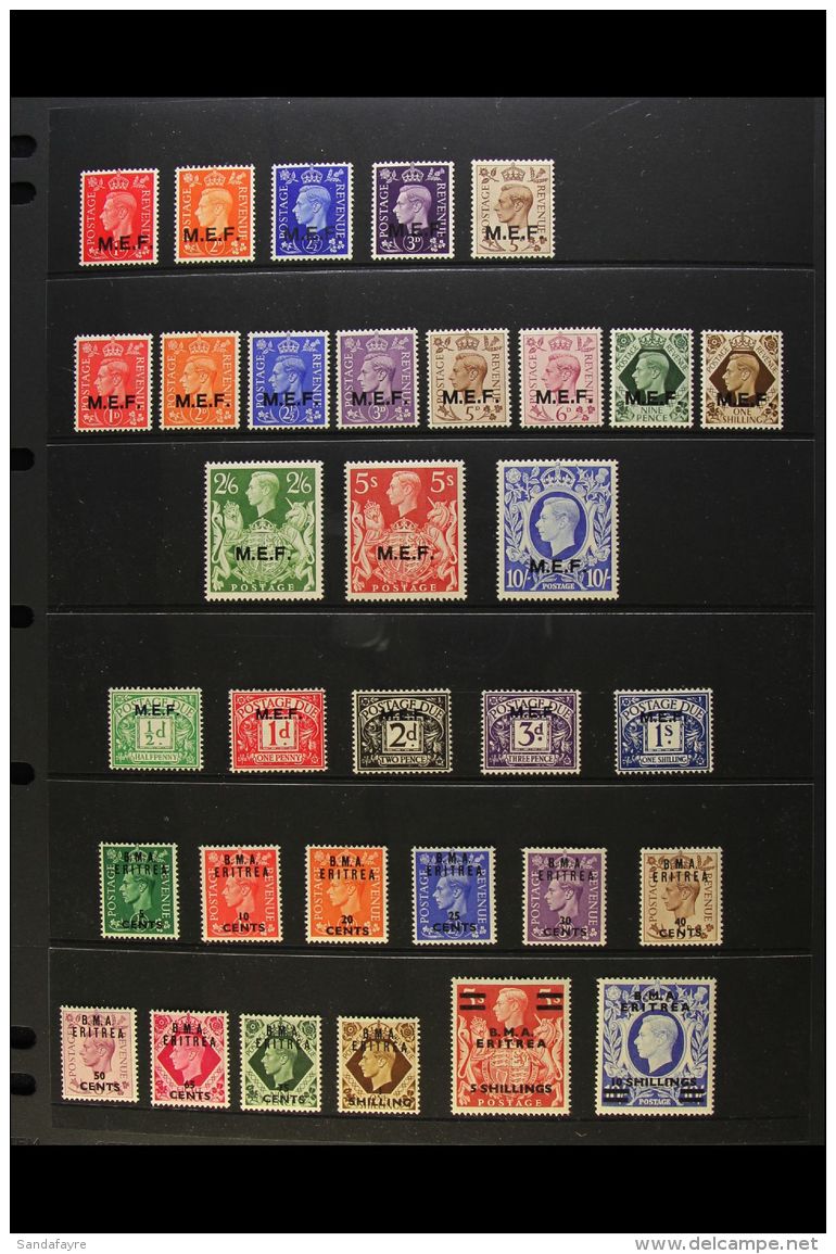 MIDDLE EAST FORCES 1942-51 FINE MINT COLLECTION That Includes Amongst Others, The 1942 (M1) Opt'd Set (SG M1/5),... - Italian Eastern Africa