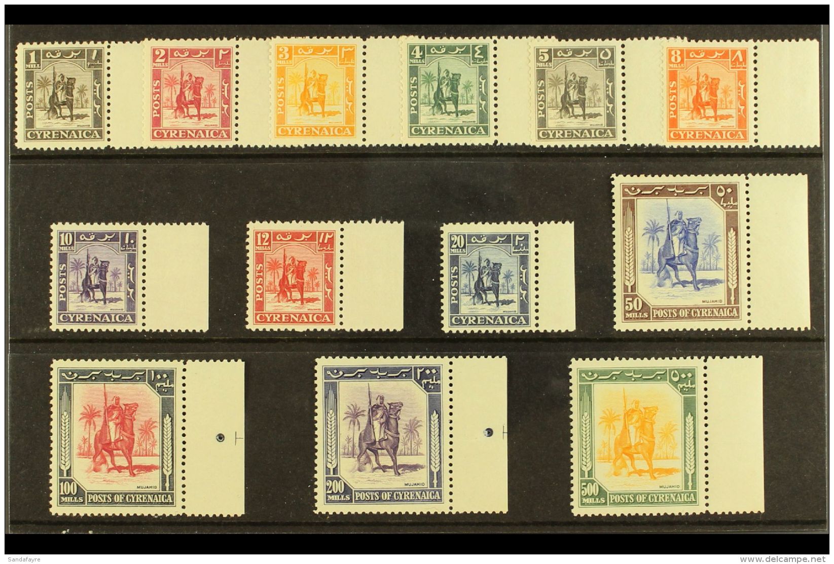CYRENAICA 1950 "Mounted Warrior" Definitives Complete Set, SG 136/48, Very Fine Never Hinged Mint Matching... - Afrique Orientale Italienne
