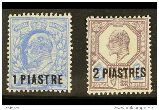 1905-08 1pi &amp; 2pi Surcharges Set, SG 13/14, Very Fine Mint (2 Stamps) For More Images, Please Visit... - Levant Britannique