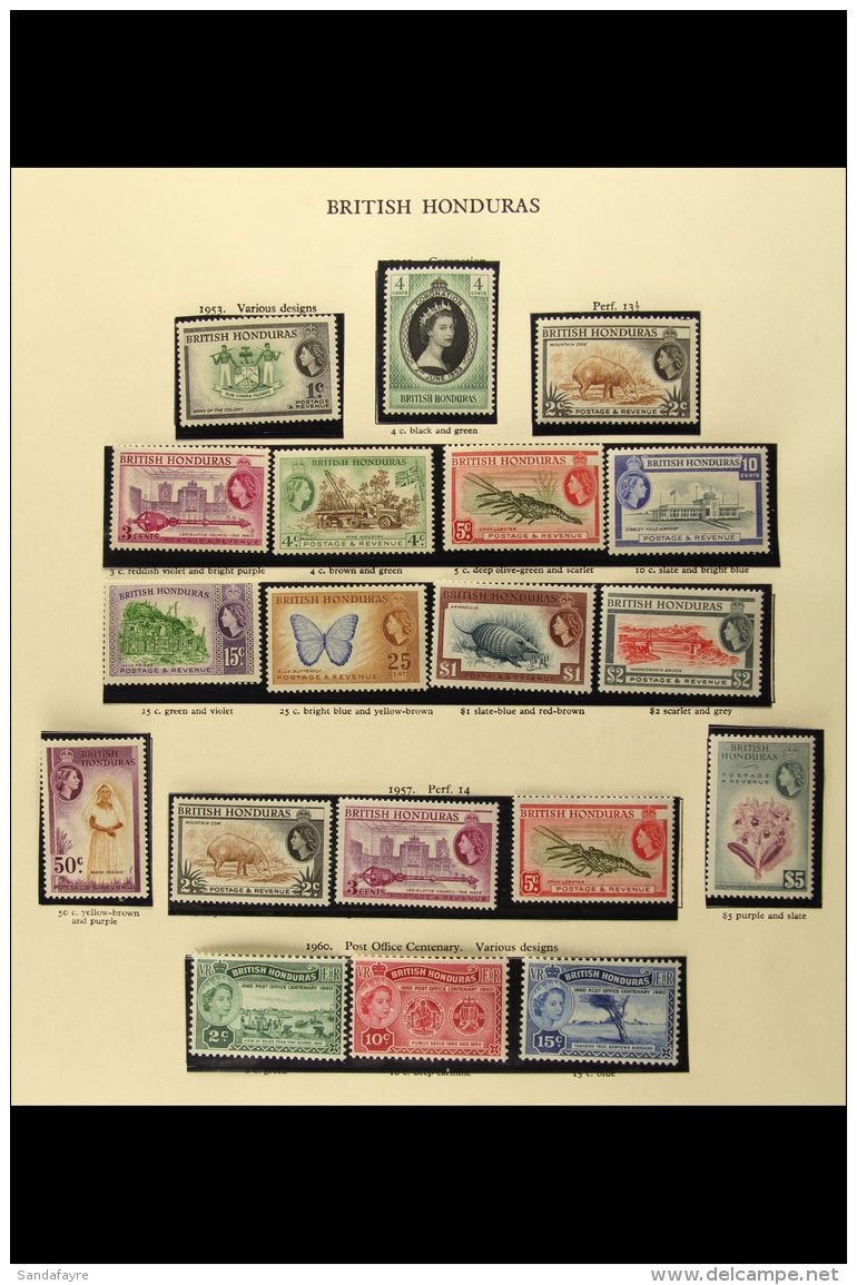 1953-77 SUPERB MINT COLLECTION Includes 1953-62 Complete Definitive Set, Then All Stamps From 1961 Onwards NEVER... - Honduras Britannique (...-1970)