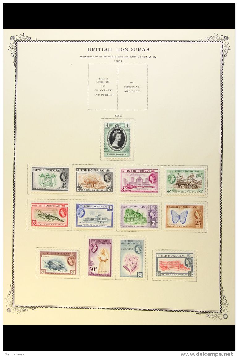 1953-1972 COMPREHENSIVE SUPERB MINT COLLECTION On Leaves, All Different Highly Complete For The Period, Inc... - Honduras Britannique (...-1970)