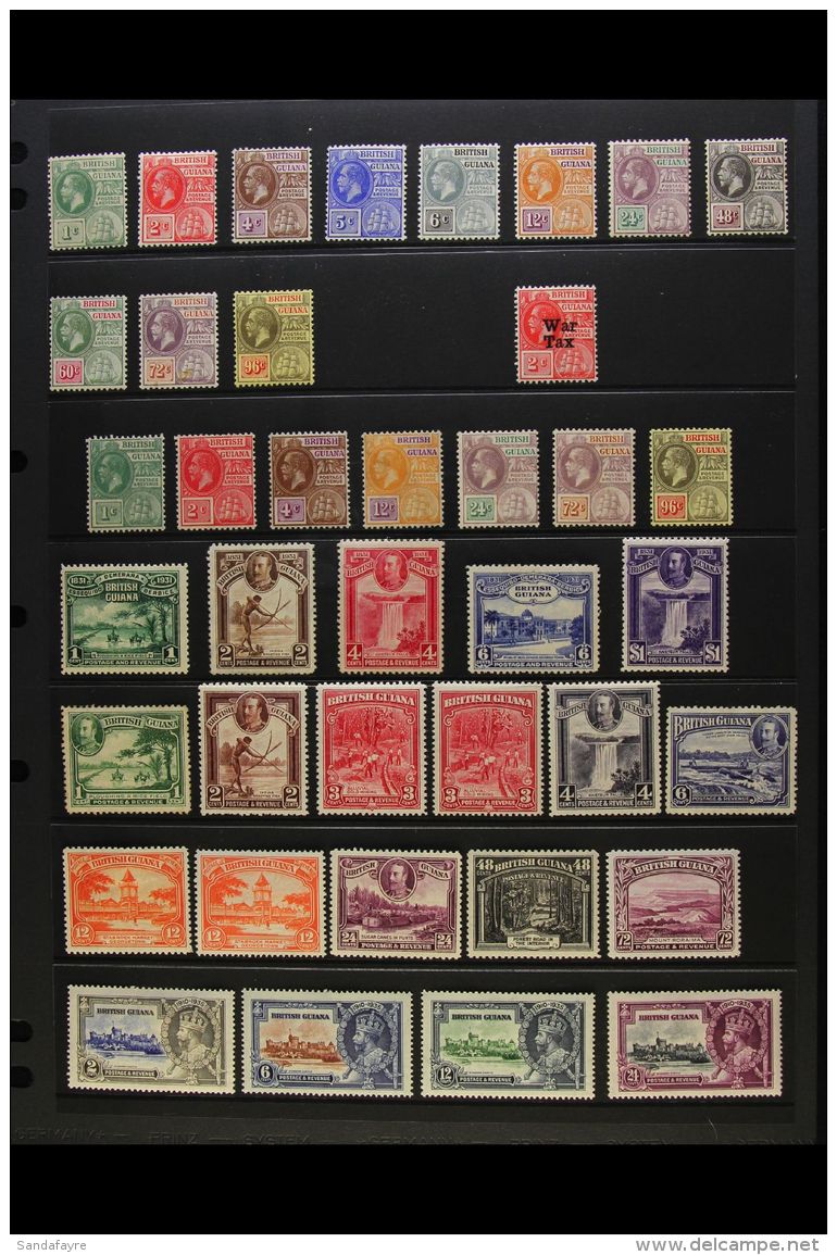 1913-36 MINT KGV COLLECTION Presented On A Stock Page. Includes 1913-21 Definitive Set, 1921-27 Range With Most... - British Guiana (...-1966)