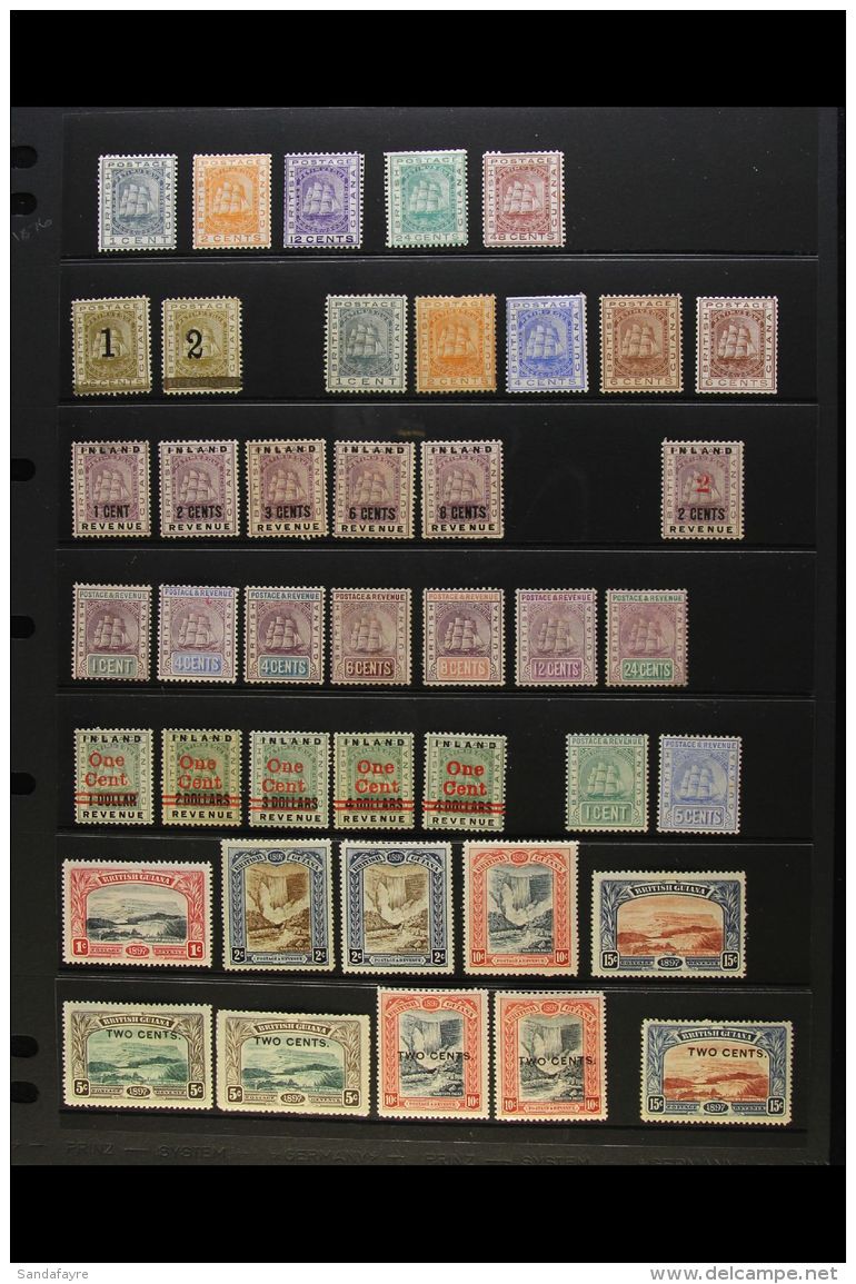 1876-1935 MINT COLLECTION CAT &pound;1300+ Presented On A Pair Of Stock Pages &amp; Inc 1876 CC Wmk Range To 48c,... - Guyane Britannique (...-1966)