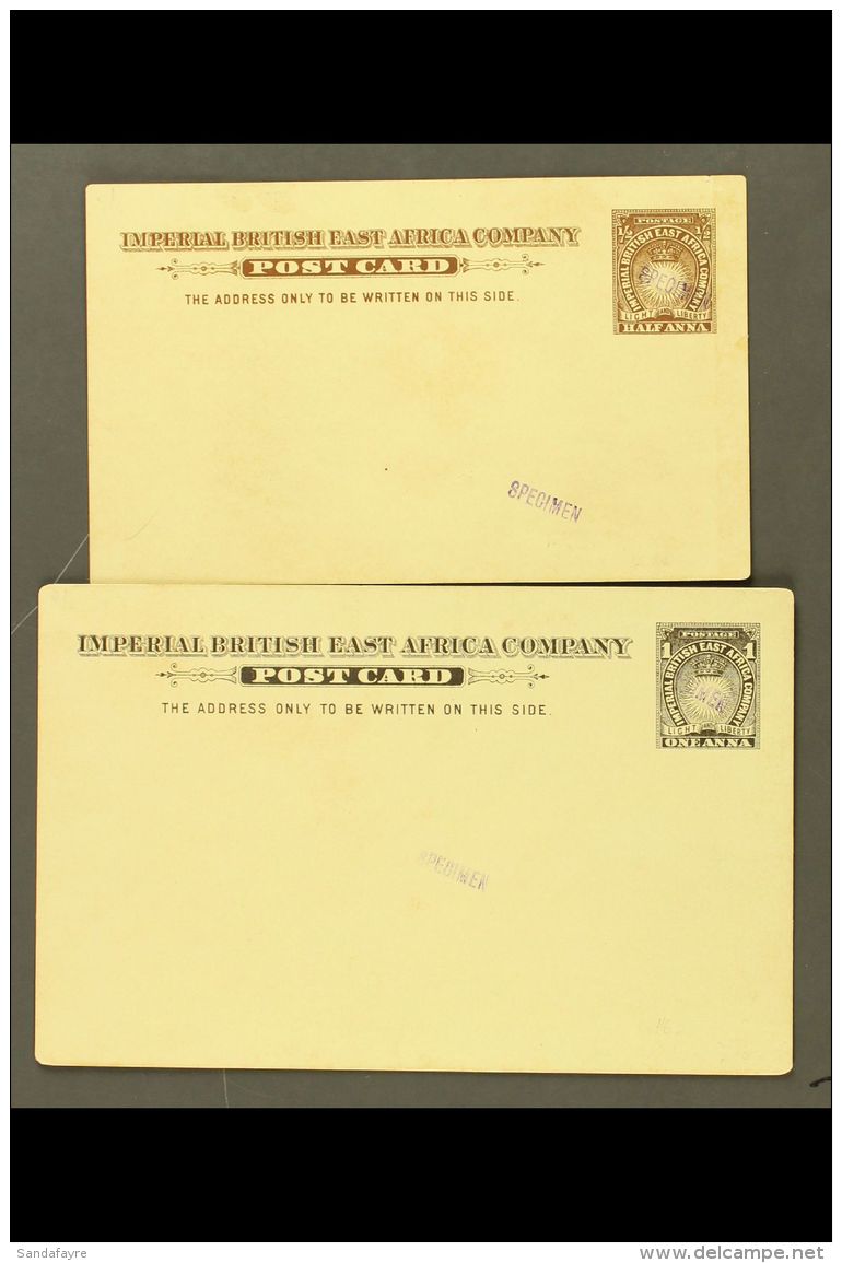 1893 Stationery Postcards &frac12;a And 1a Each With Violet "SPECIMEN" Handstamps, Minor Faults To &frac12;a. (2... - Afrique Orientale Britannique