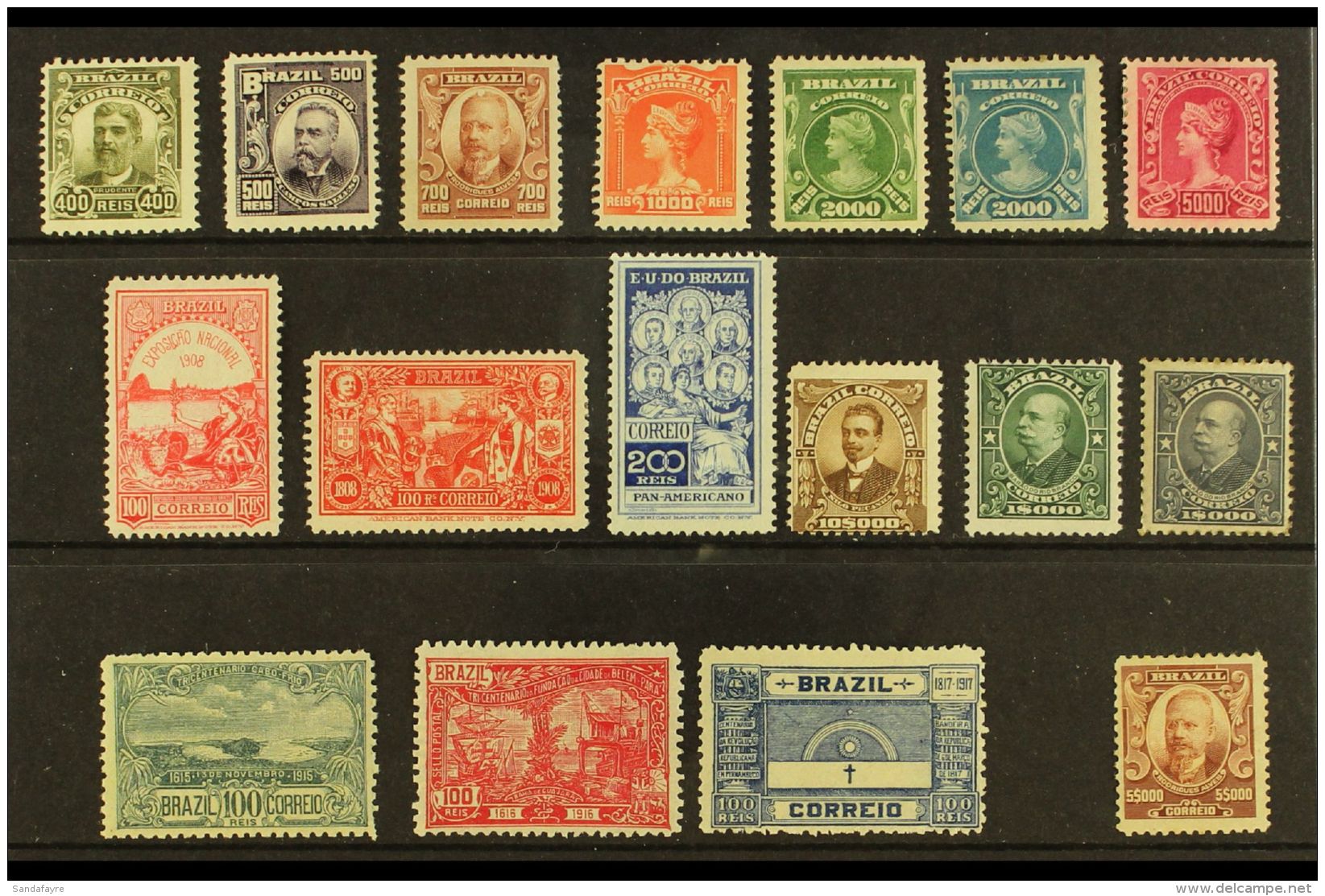 1906-17 MINT GROUP Of Issues, Incl. 1906-16 400r, 500r, 700r, 1000r, Both 2000r &amp; 5000r, 1908/9 Commems Incl.... - Other & Unclassified