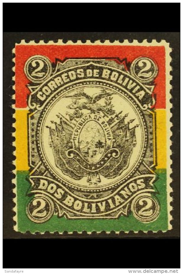 1897 2b Red, Yellow, Green &amp; Black, Scott 54, Never Hinged Mint. For More Images, Please Visit... - Bolivia