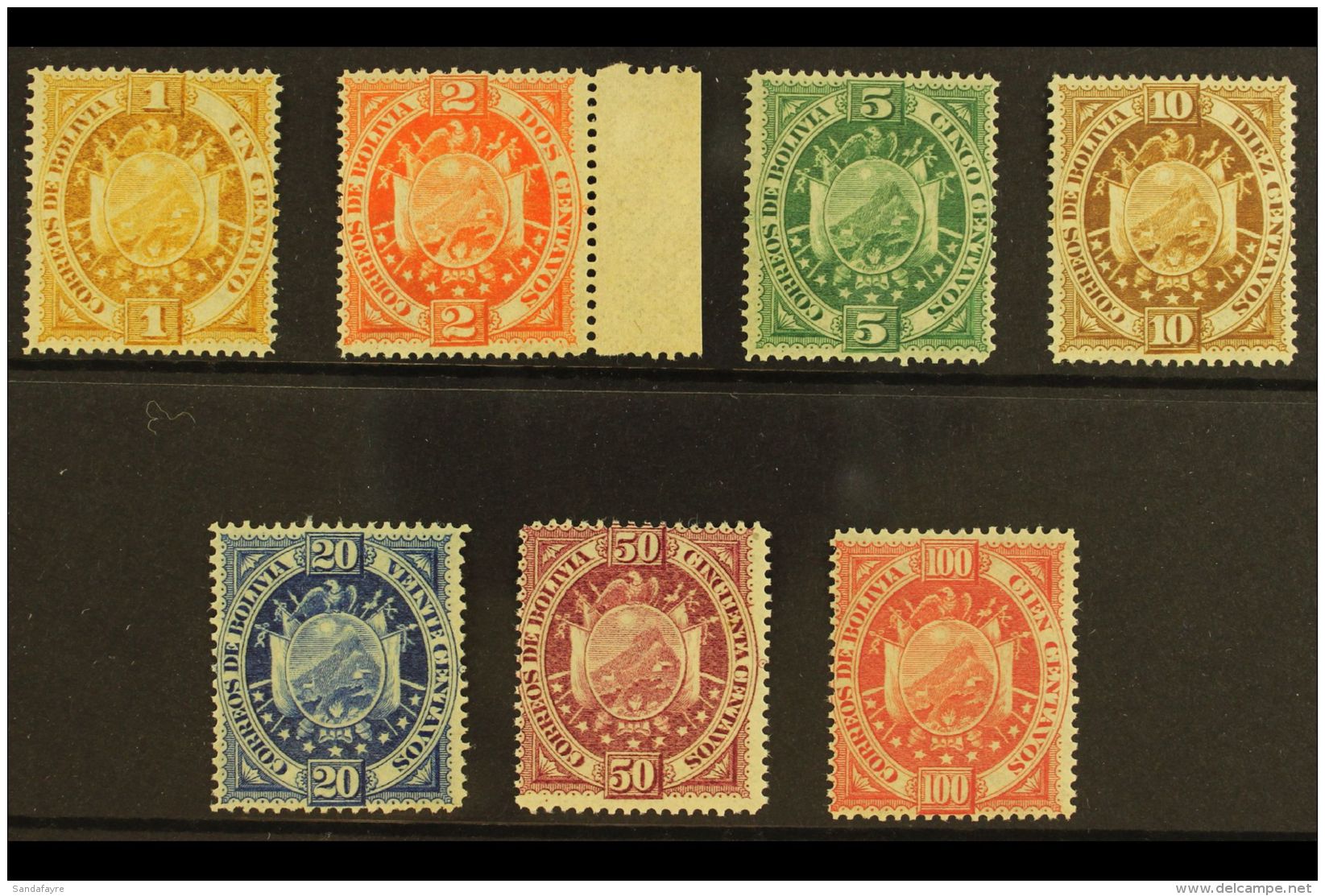 1894 Coat Of Arms Defins Set, Scott 40/6, Never Hinged Mint (7). For More Images, Please Visit... - Bolivie