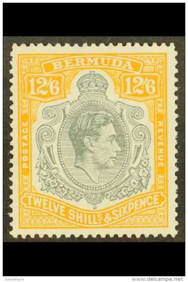 1938-53 12s6d Grey &amp; Pale Orange Perf 13 KGVI Key Type, SG 120e, Very Fine Mint, Fresh. For More Images,... - Bermuda