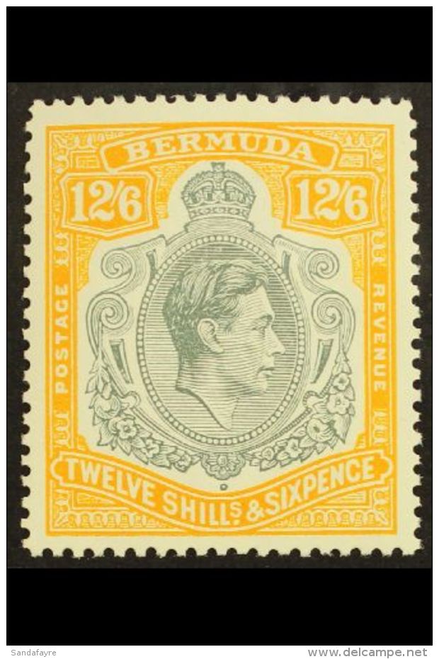 1938-53 12s6d Grey &amp; Pale Orange Chalky Paper Perf 13, SG 120e, Never Hinged Mint, Very Fresh, Ex Roger Lant.... - Bermudes
