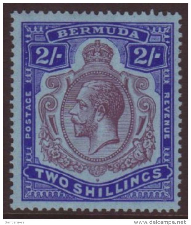 1924-32 2s Purple And Bright Blue With Variety BROKEN CROWN AND SCROLL, SG 88b, Very Fine Mint. For More Images,... - Bermuda